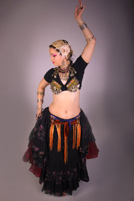 Jeana in full Tribal dance outfit. 