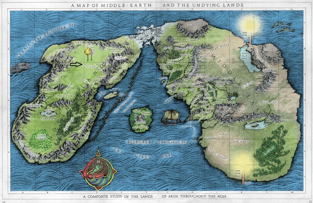 Map of Middle-earth from Lord of the Rings Wiki.